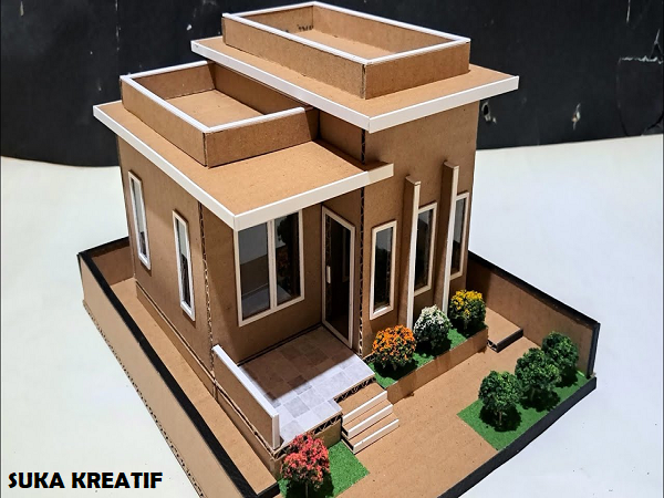 Miniatur Rumah dari Kardus